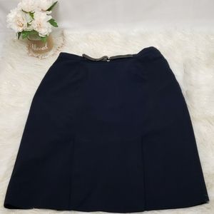 I.E. Navy Blue Belted Skirt